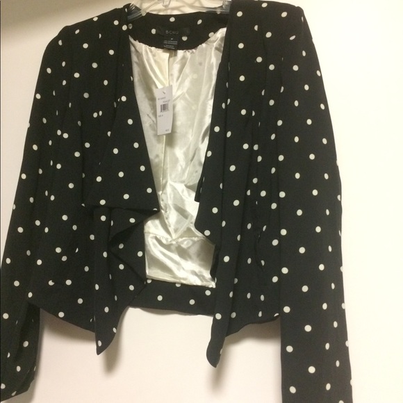 Ladies jacket polkadot new black and white - Picture 1 of 2